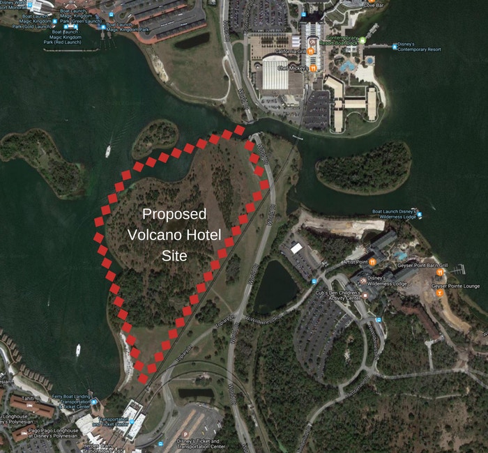 Original (and still possible) proposed site for volcano-themed hotel