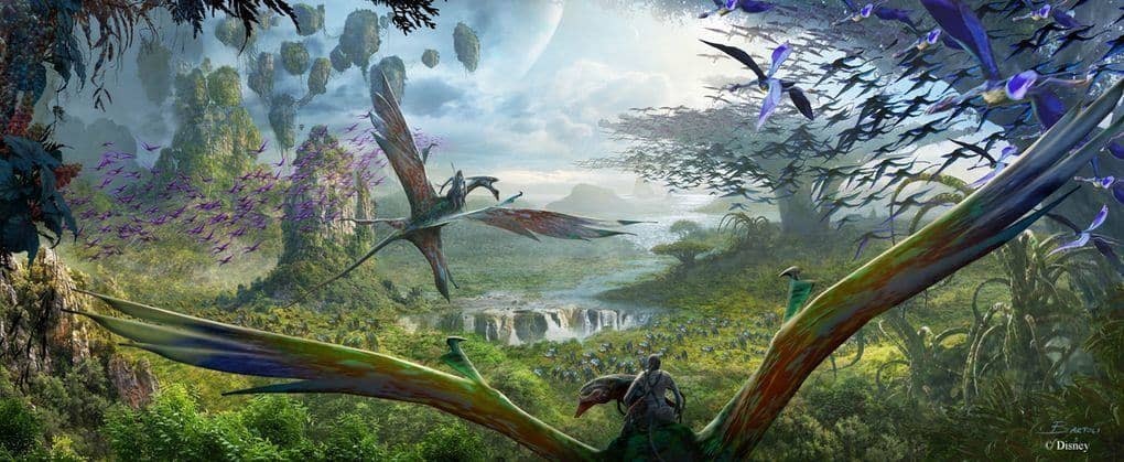 Concept Art for Flight of Passage attraction, Pandora: the World of AVATAR at Disney's Animal Kingdom theme park