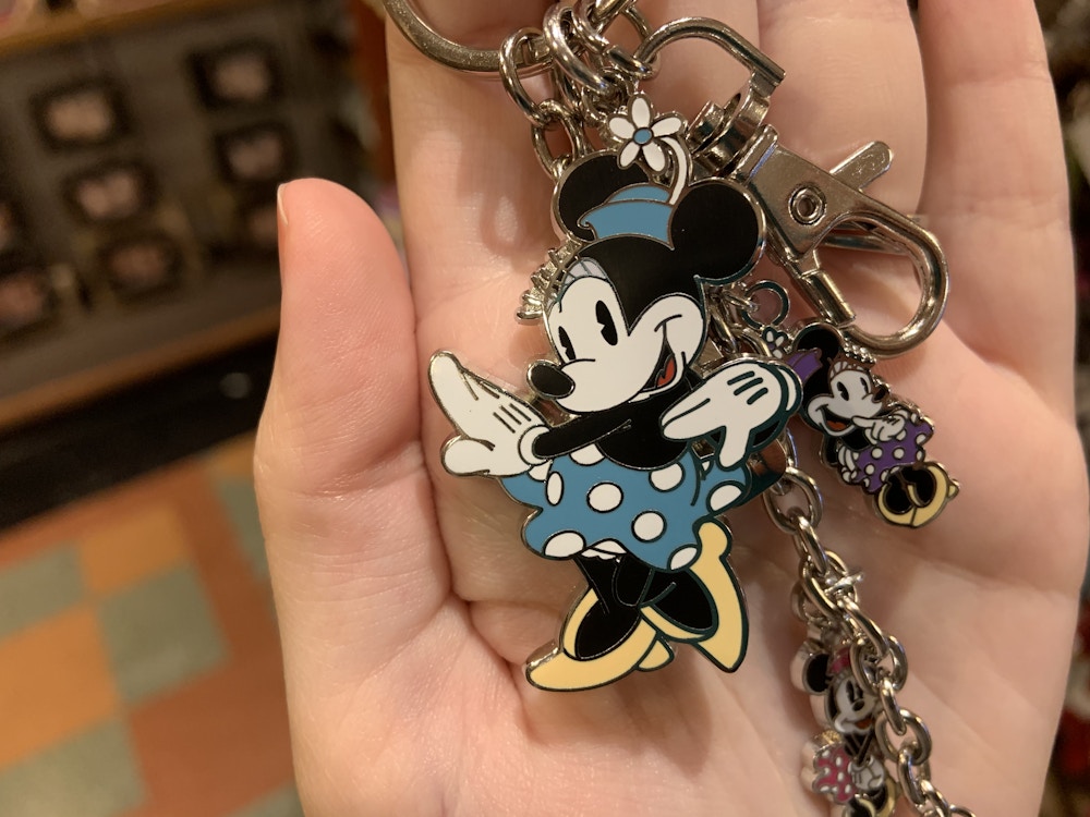 Mickey and Minnie Mouse Pretzel Keychain
