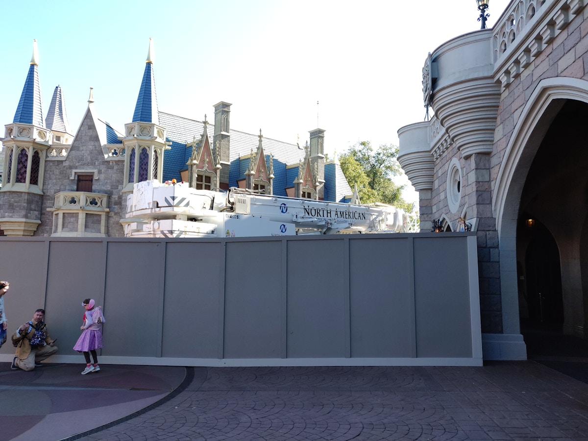 Cinderella Castle Crane Behind Walls