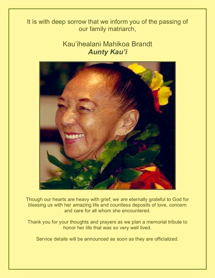 Legendary "Aunty" Kau'i Brandt of Disney's Polynesian ...
