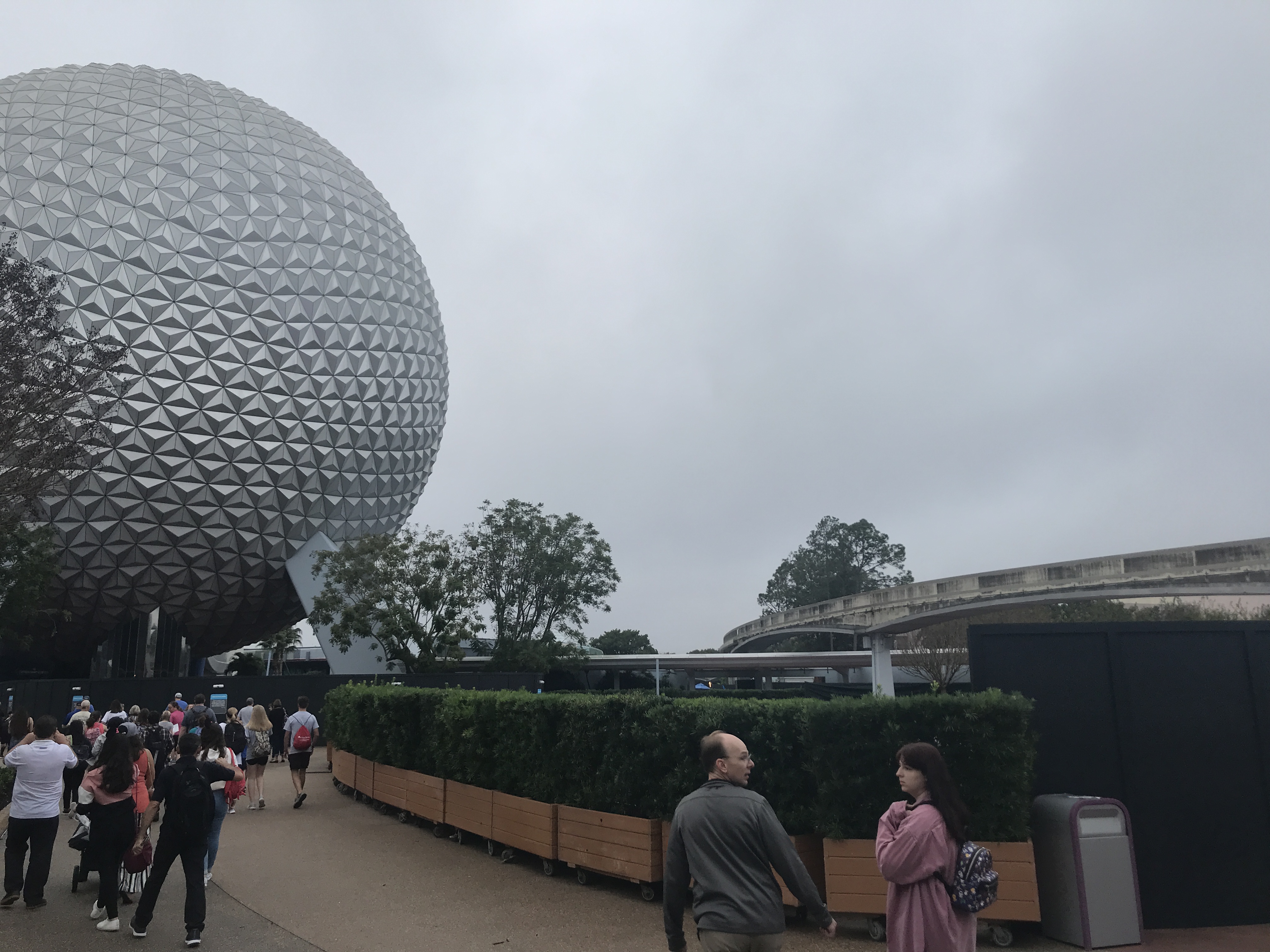 Photo Report Epcot 1 3 Construction Walls Up At The Front Entrance Figment Magicband Slap Bracelet New Jewelry And More Wdw News Today