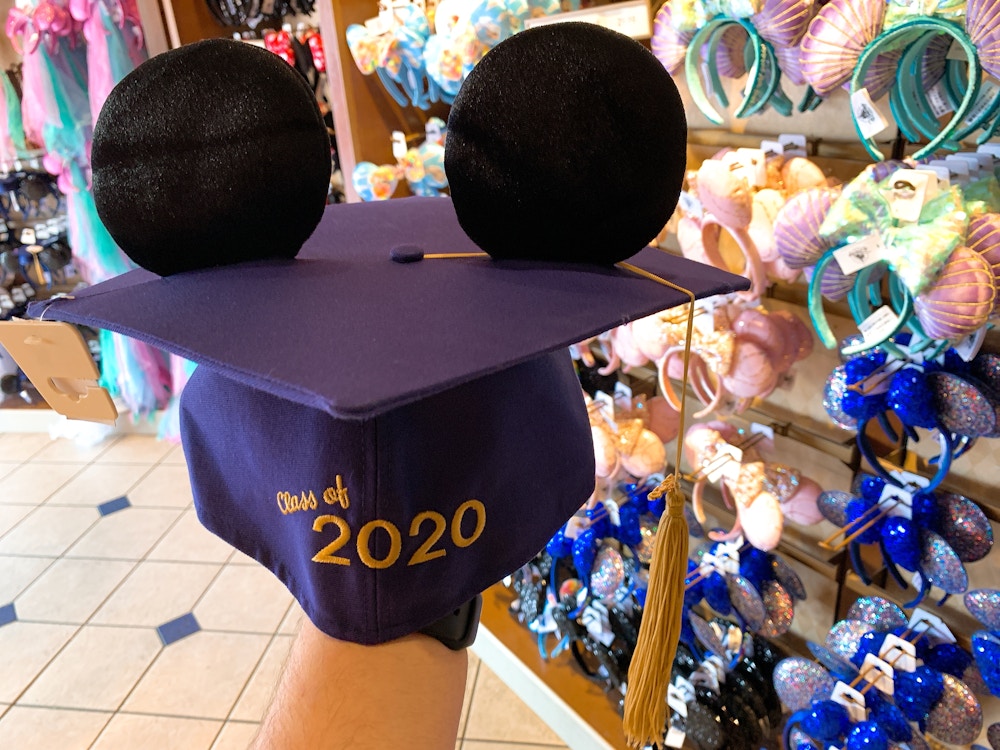 Mickey Ear Graduation Cap "Class of 2020" Full Front View