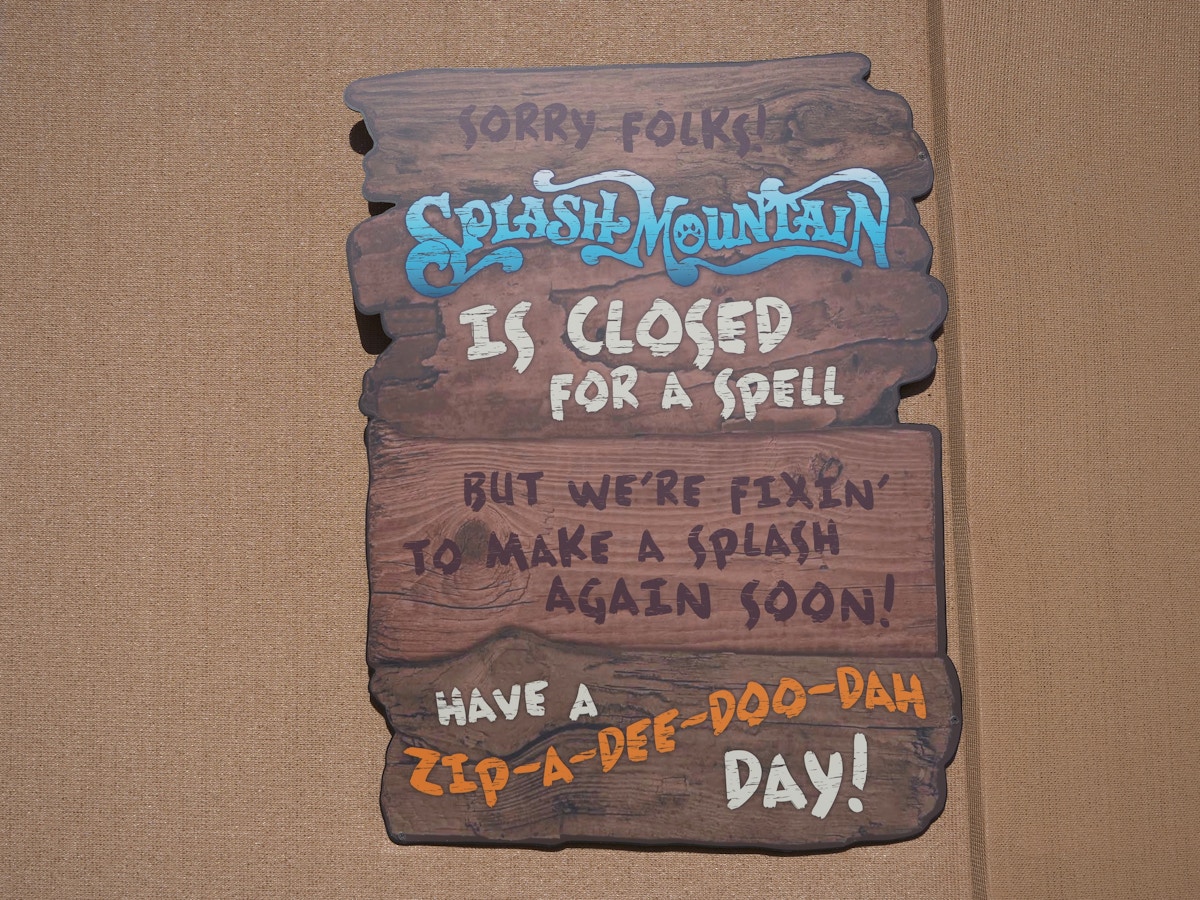 Splash Mountain Is Closed For A Spell