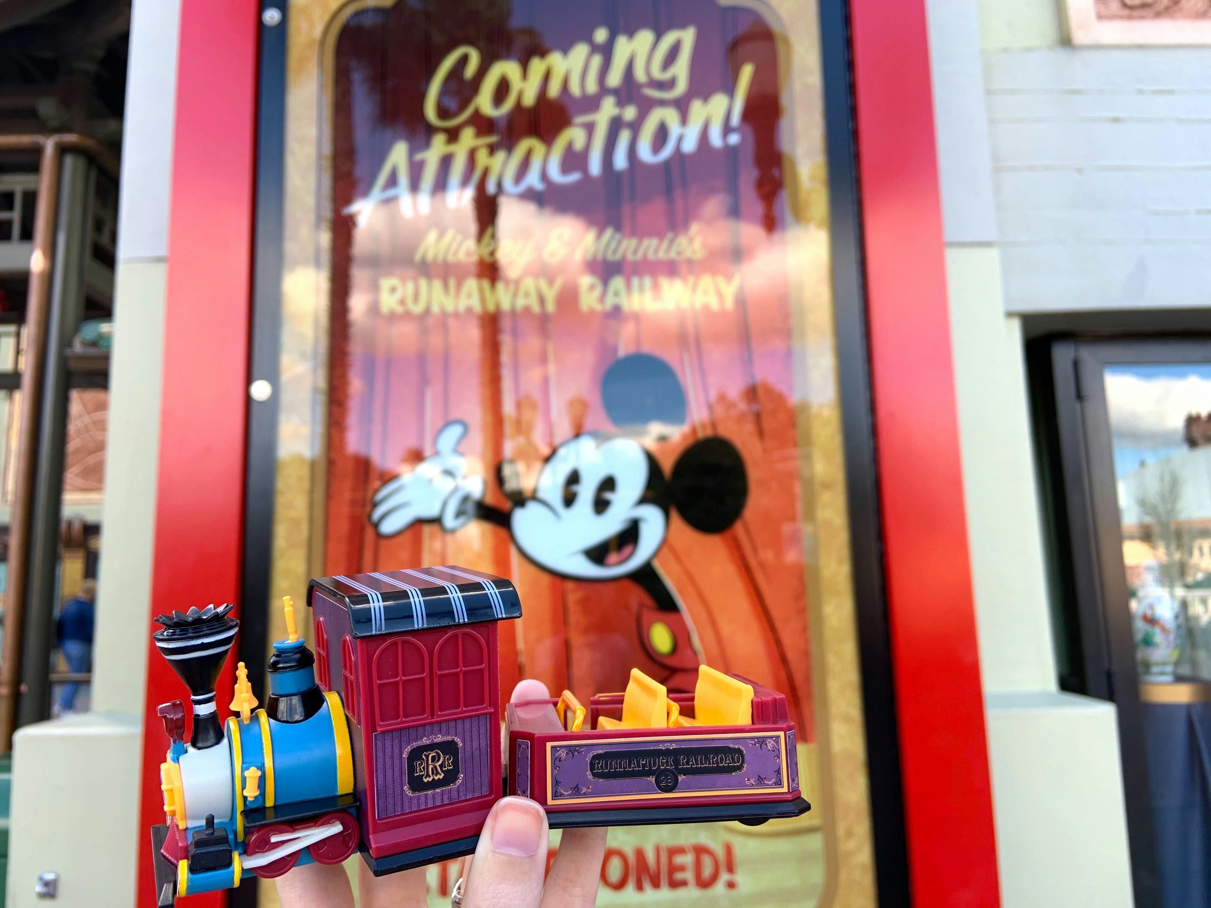 PHOTOS: New Mickey & Minnie's Runaway Railway Ride Vehicle Toy Train Chugs Into Walt Disney