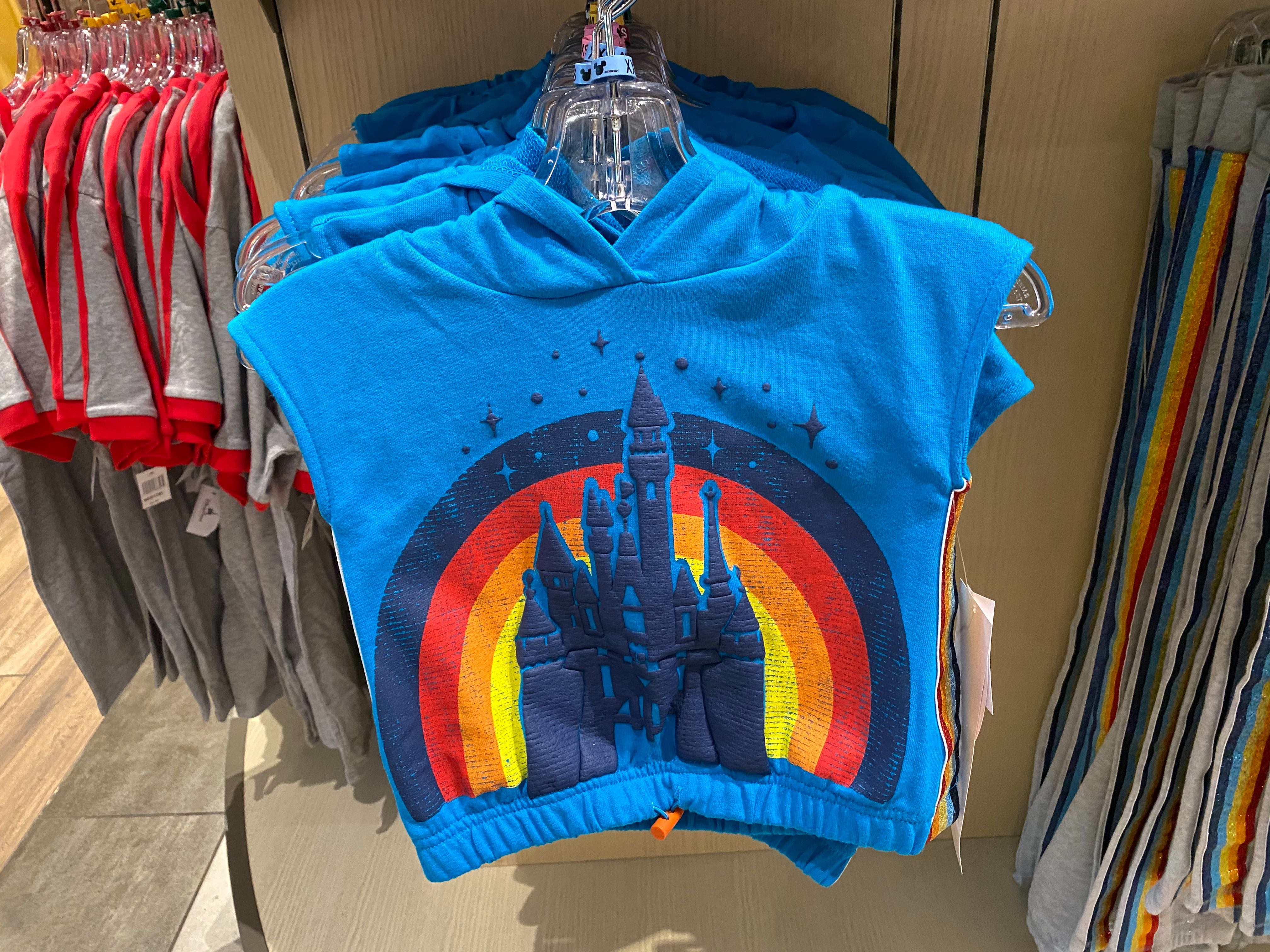 retro disneyland children's blue crop top