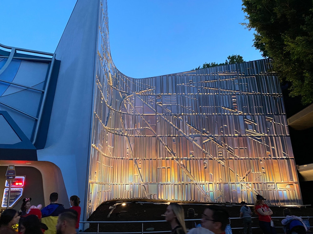 Tomorrowland Entrance Wall is Revealed after Construction in Disneyland Park