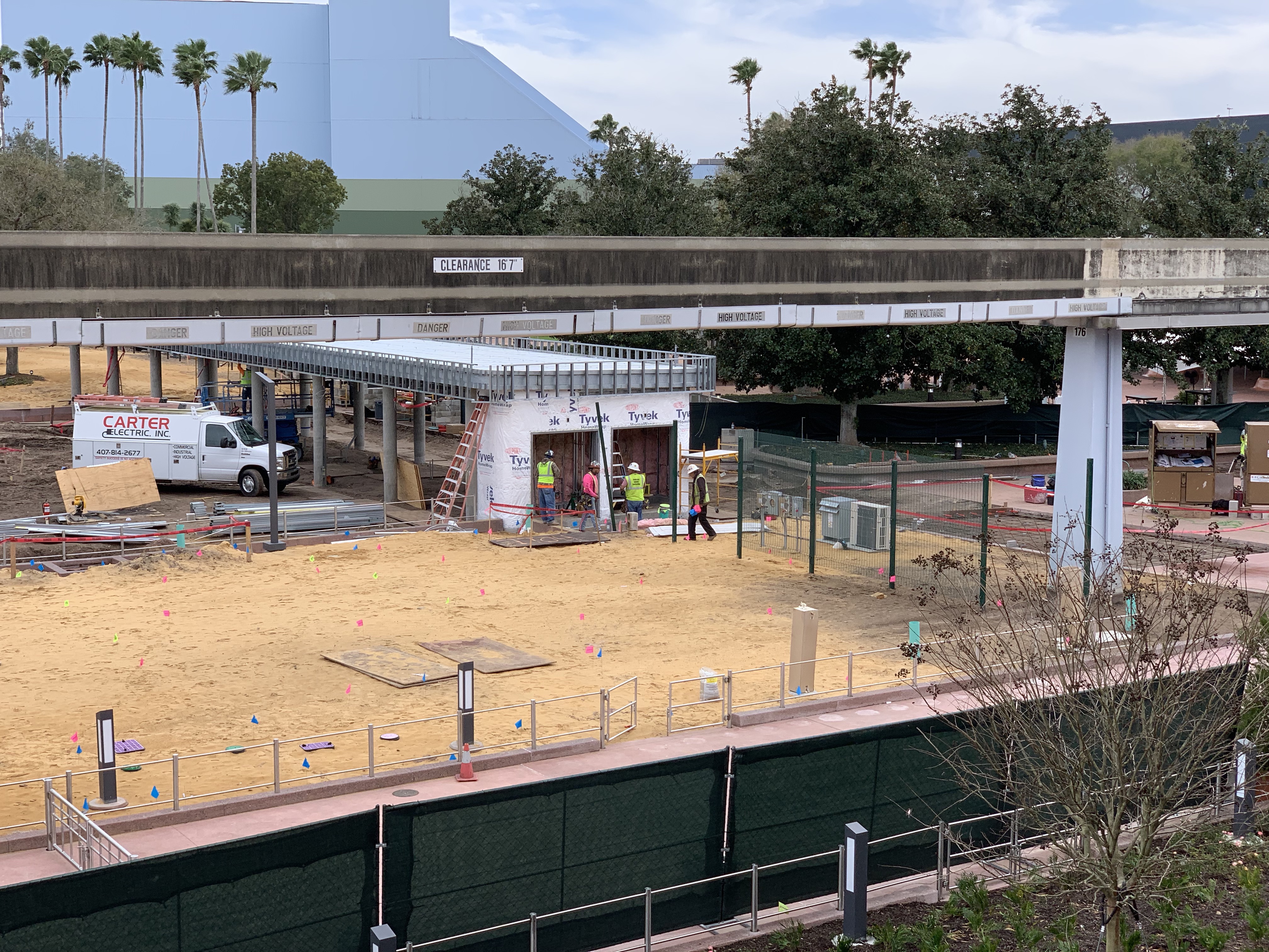 PHOTOS Updates on the New Entrance Security Screening Area at EPCOT (2