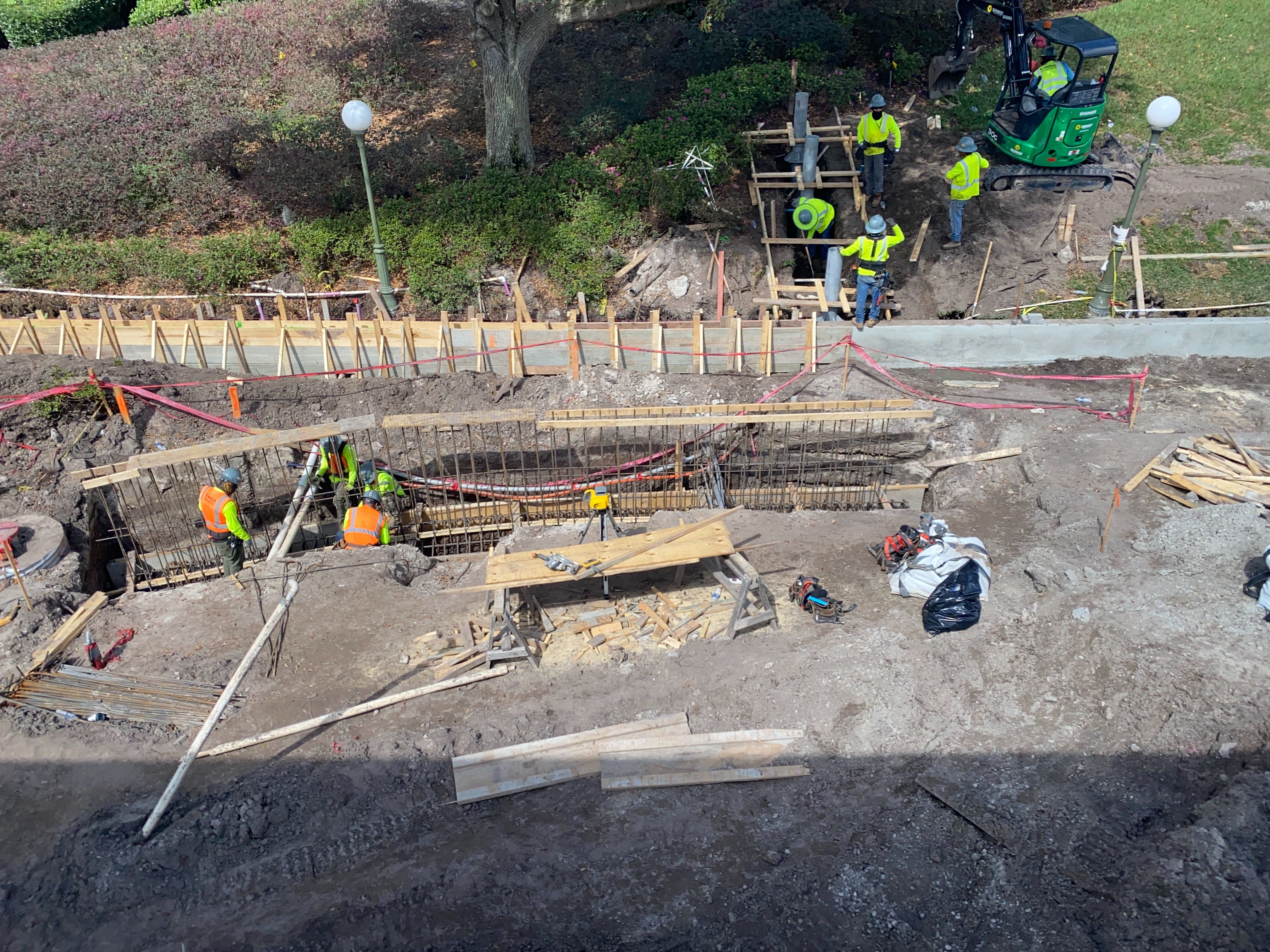 contemporary magic kingdom walkway construction