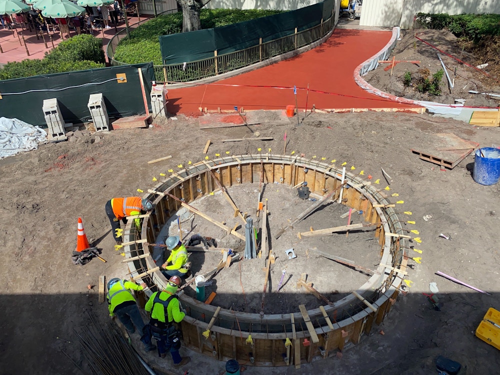 contemporary magic kingdom walkway construction