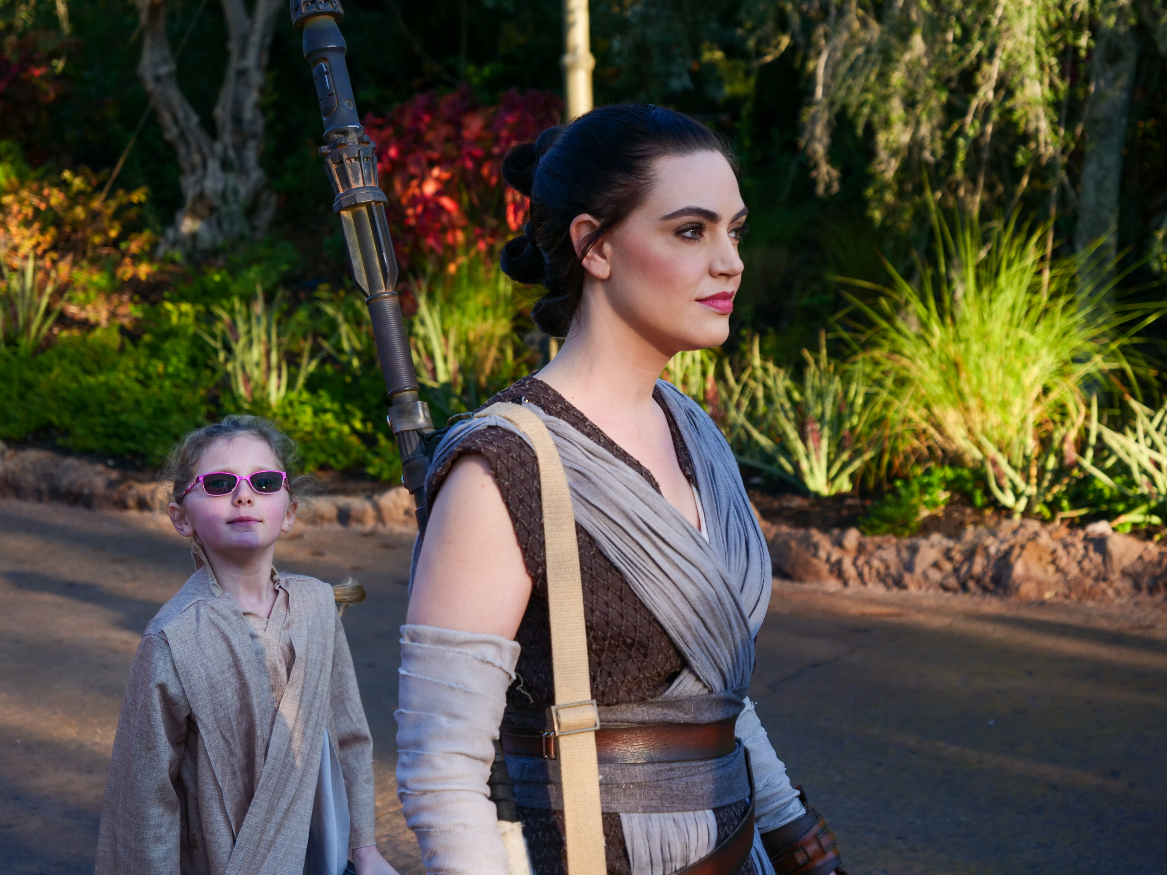 Rey and Girl on Batuu