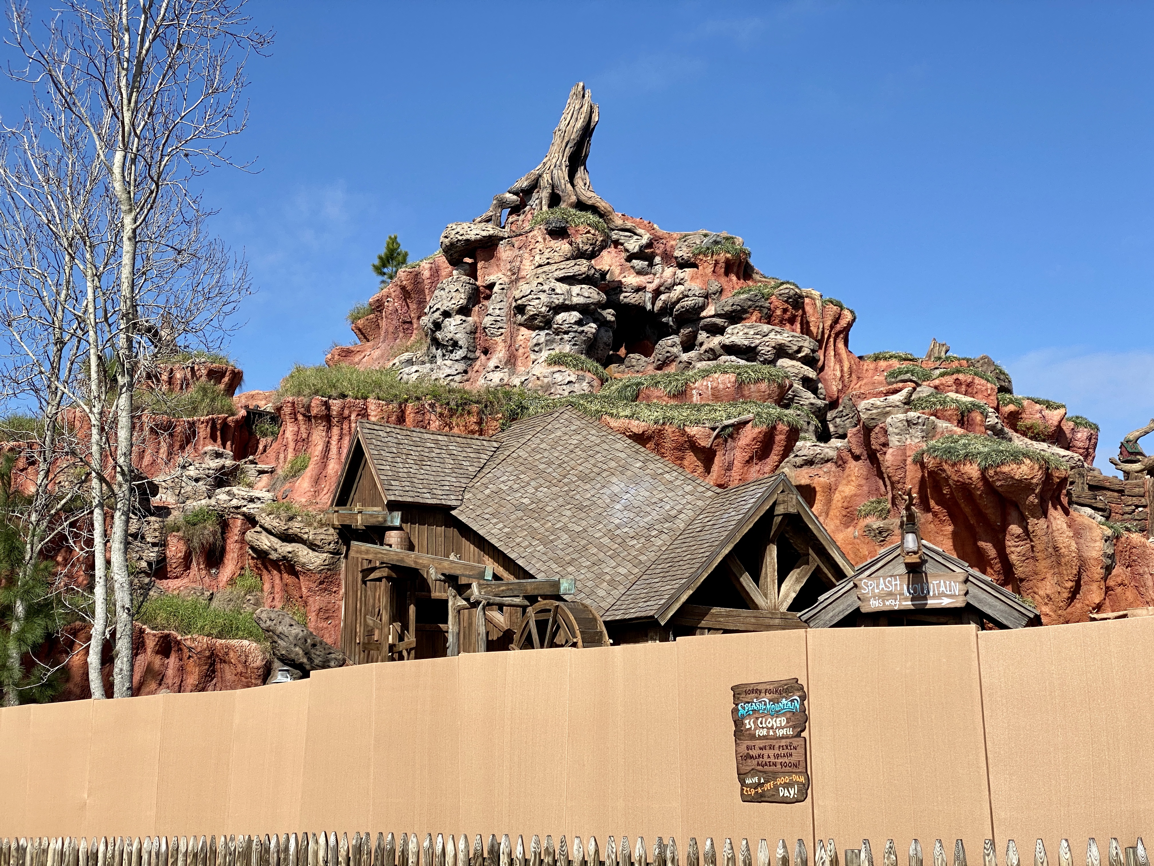 Splash mountain refurbishment complete roof