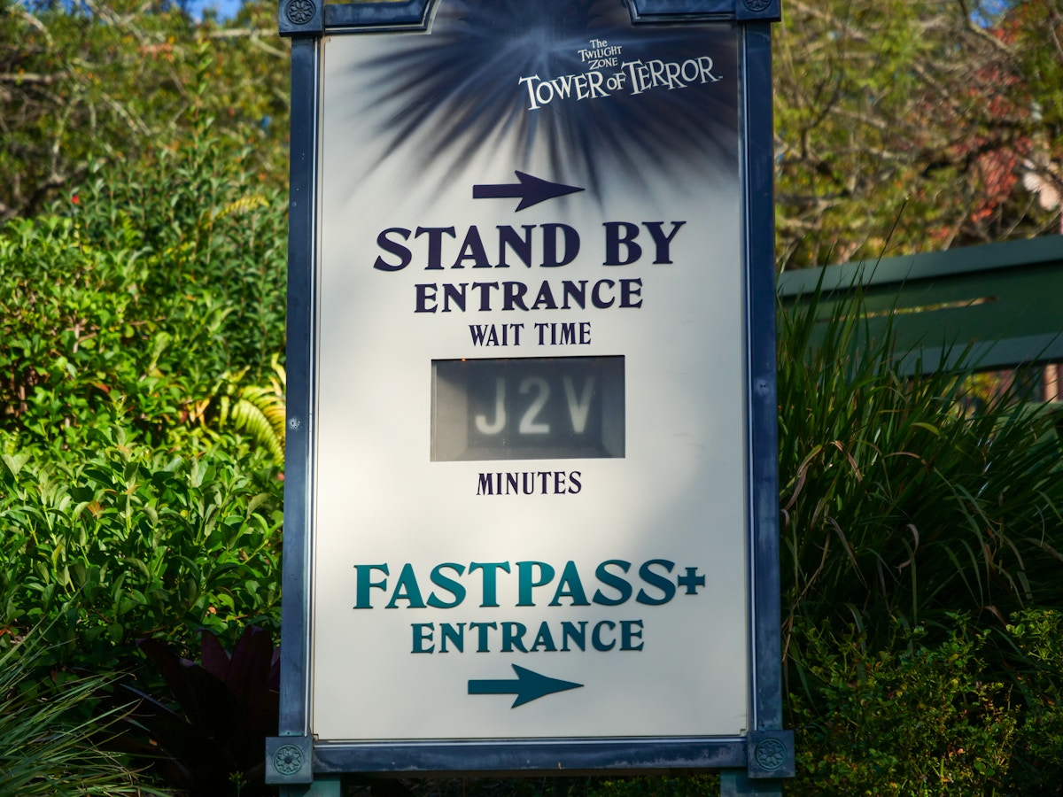 Tower of Terror Standby Wait Sign