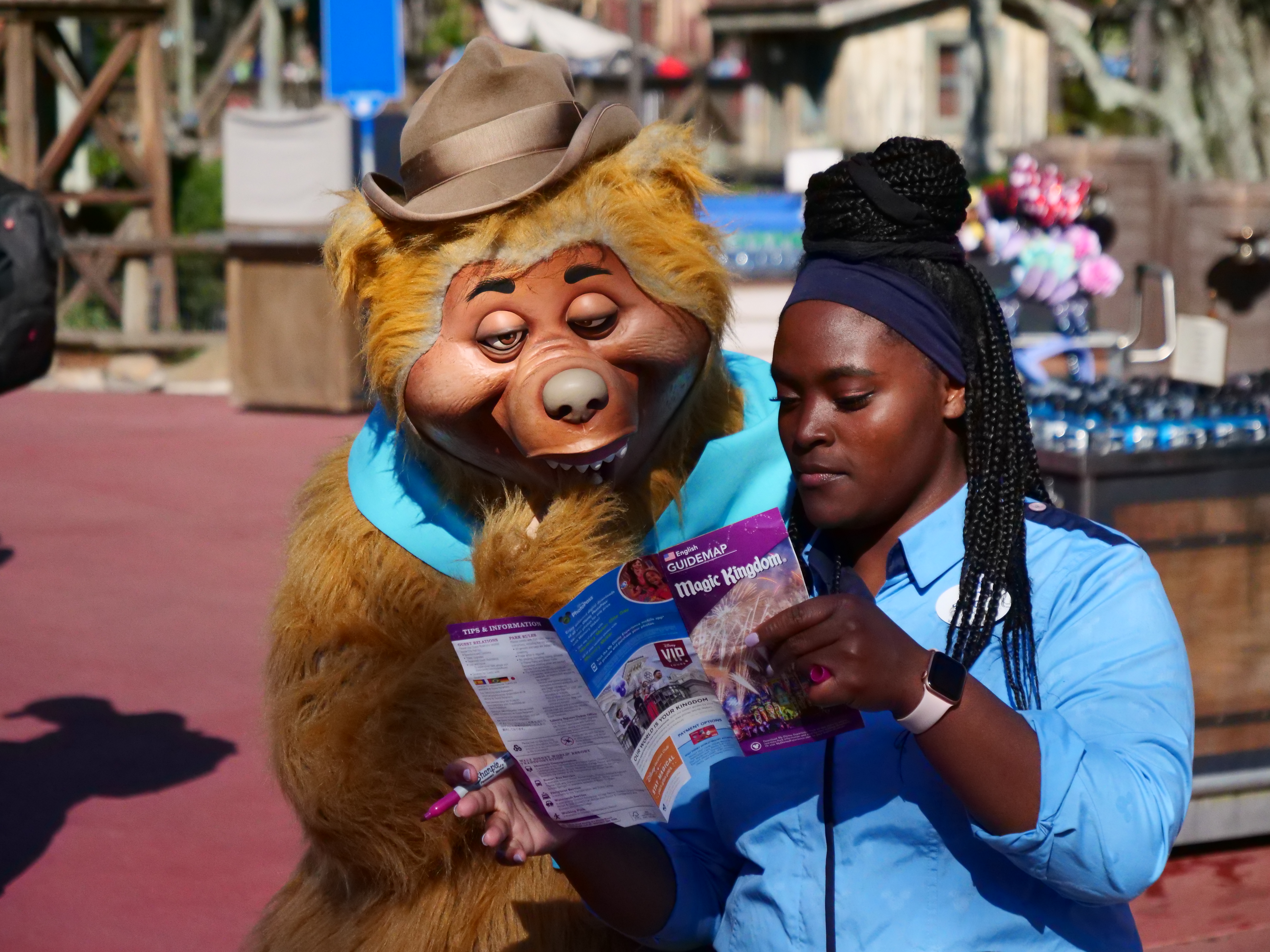 Country Bear Helping with Map