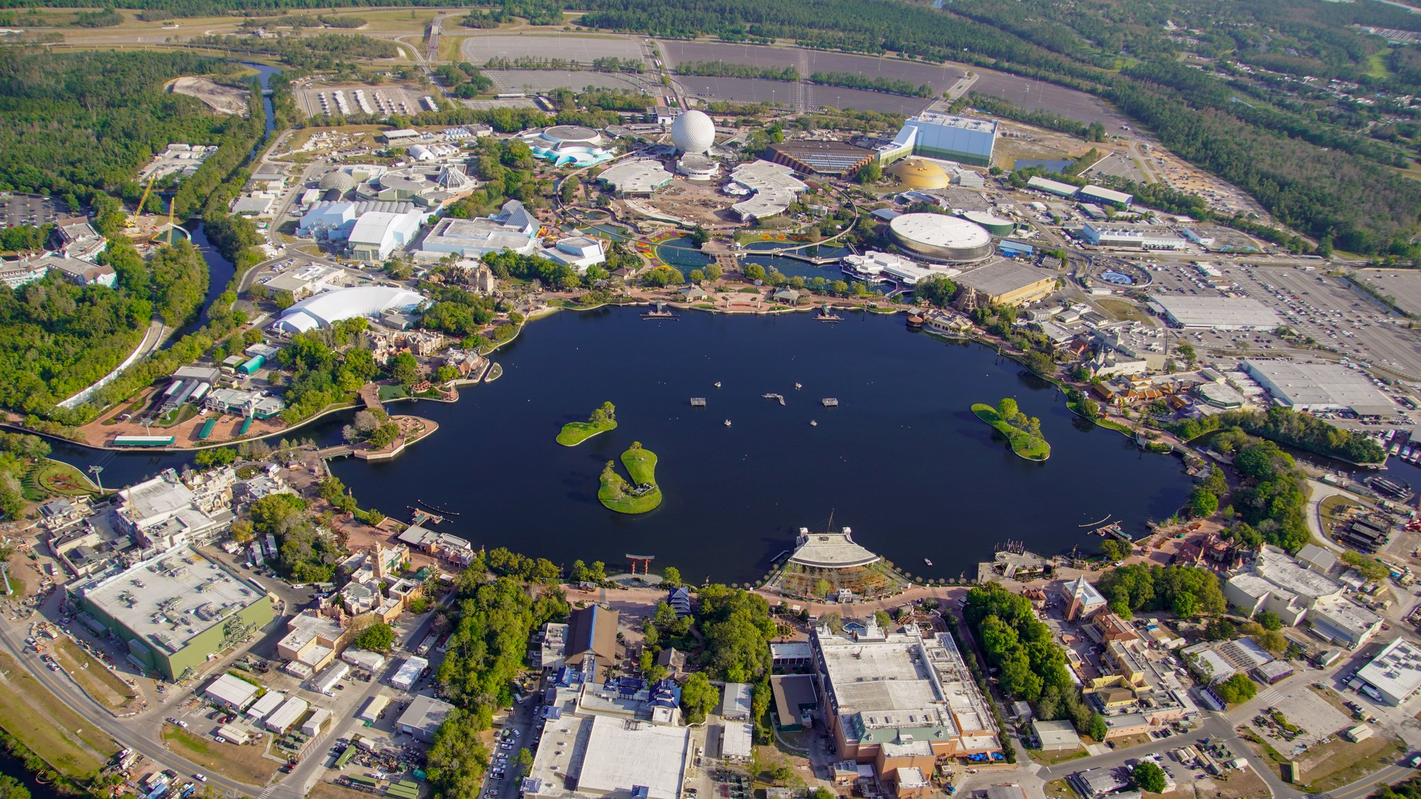 Fotografie Letecké Snímky Prázdného Magic Kingdom Epcot A Dalších Parků Které Walt Disney