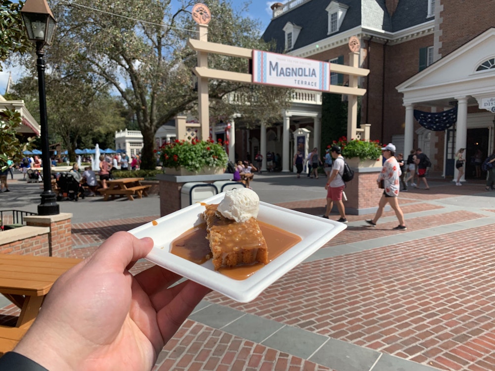 pecan cake magnolia terrace 2020 epcot international flower garden festival 5.jpg?auto=compress%2Cformat&fit=scale&h=750&ixlib=php 1.2