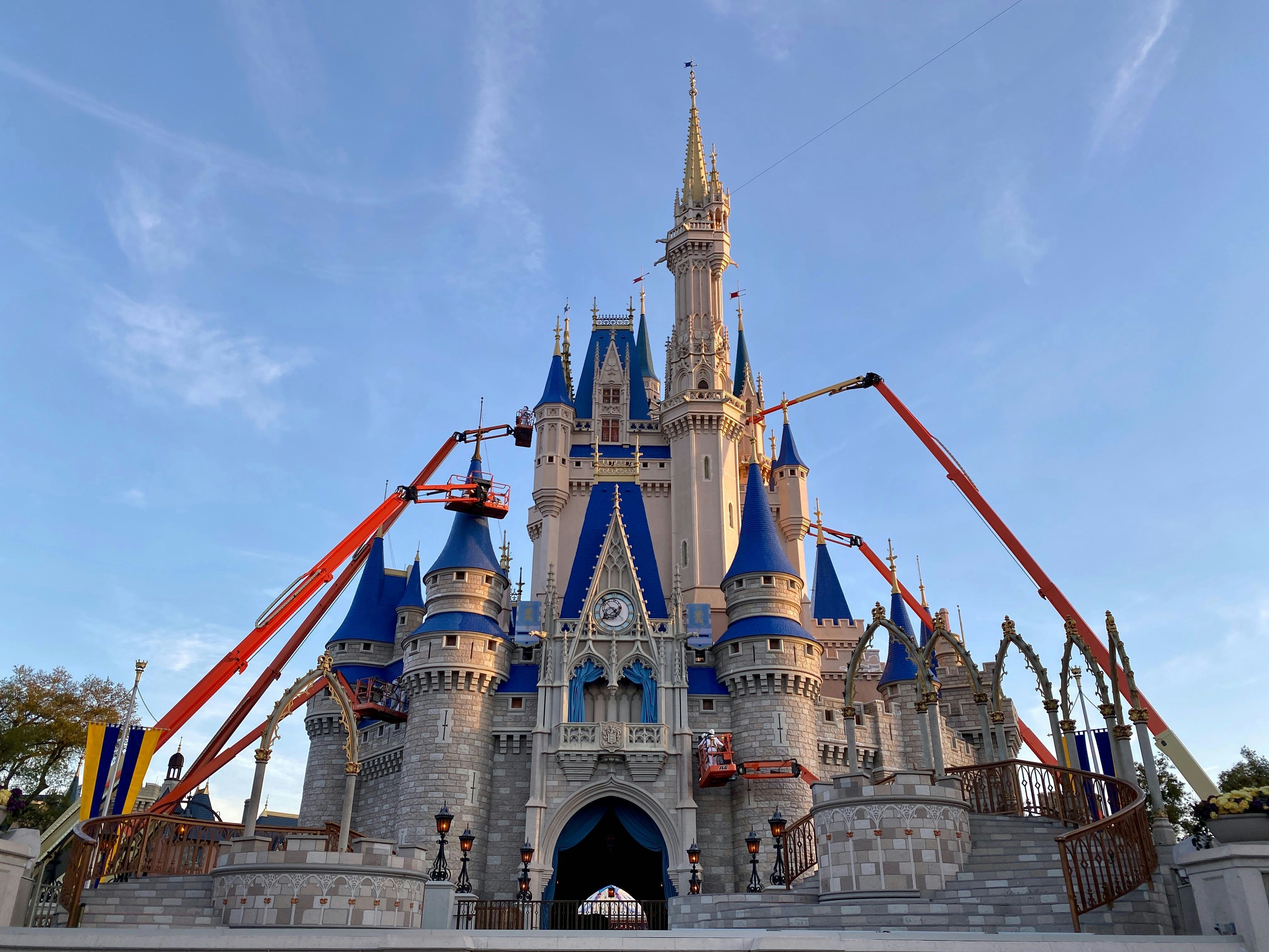 PHOTOS Cinderella Castle Makeover Painting Takes Drastic